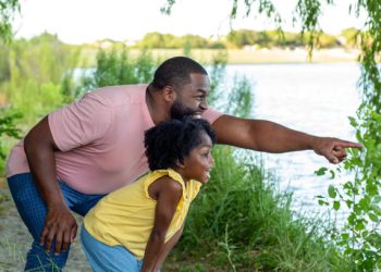 Portrait of a father and his beautiful daughter.