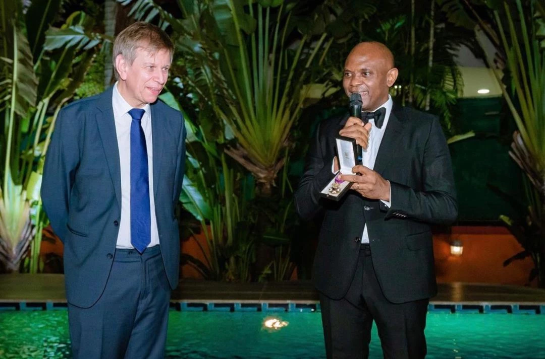 Ambassador of Belgium to Nigeria, H.E. Ambassador Daniel Bertrand and Tony Elumelu