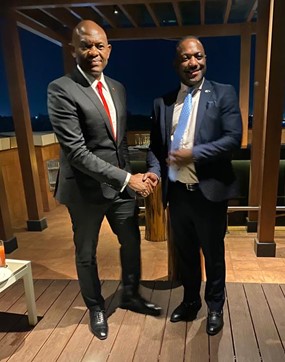 Figure 20: With Zambian Minister of Tourism and Arts, Hon. Rodney Sikumba