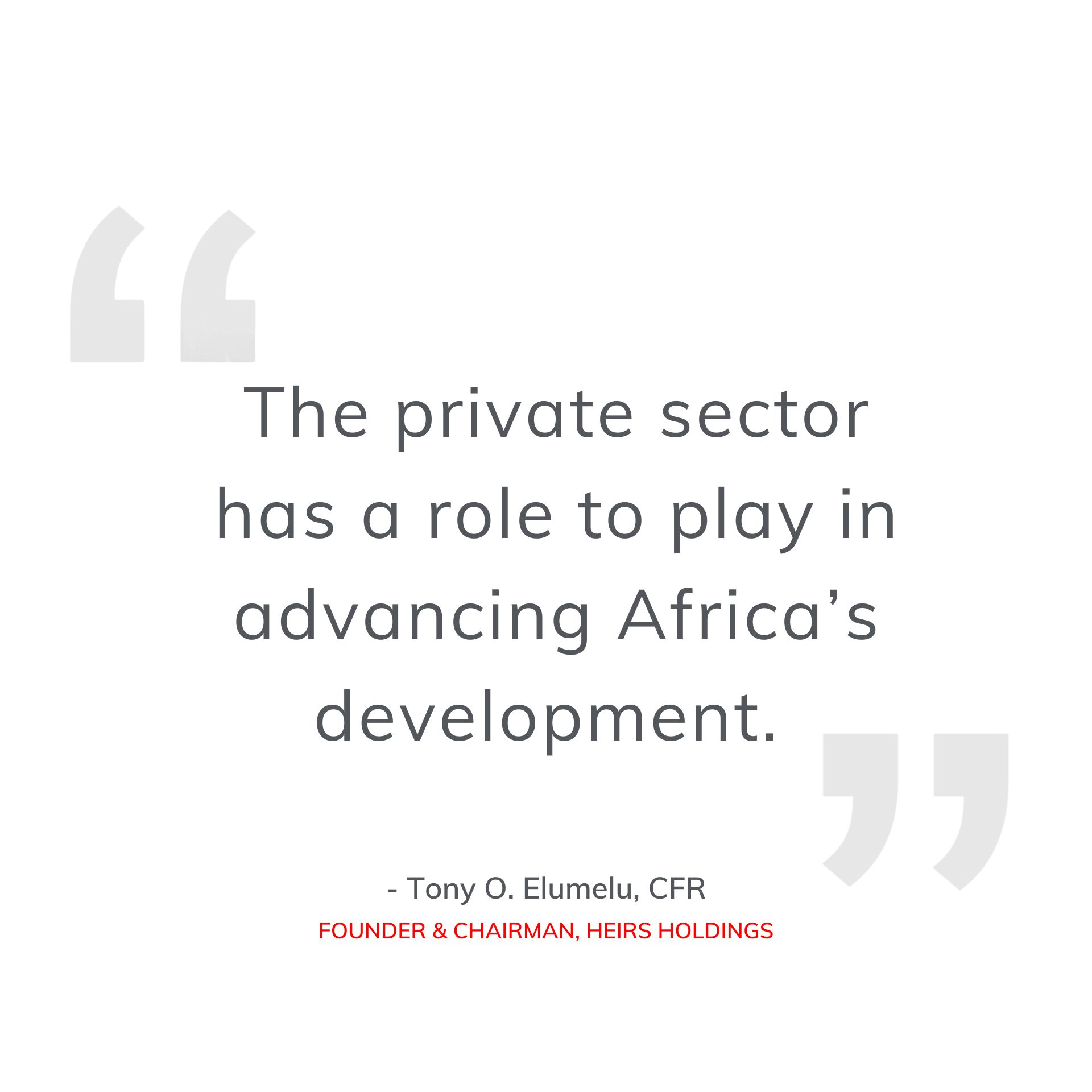 Chairman's quote for Africapitalism