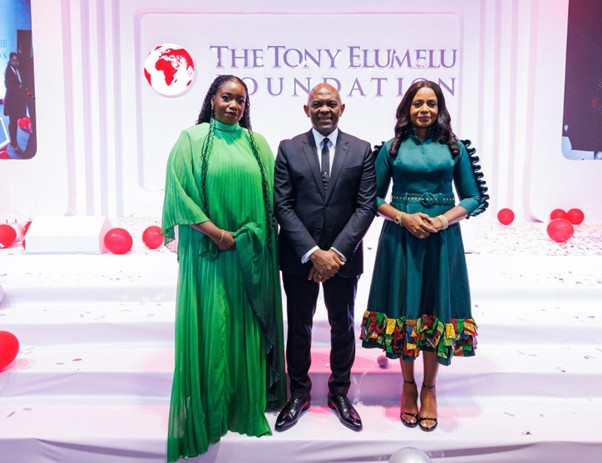 l-r: Somachi Chris-Asoluka, CEO, Tony Elumelu Foundation; Tony O. Elumelu, CFR, Founder, Tony Elumelu Foundation, Dr Awele V. Elumelu, OFR, Co-Founder, Tony Elumelu Foundation