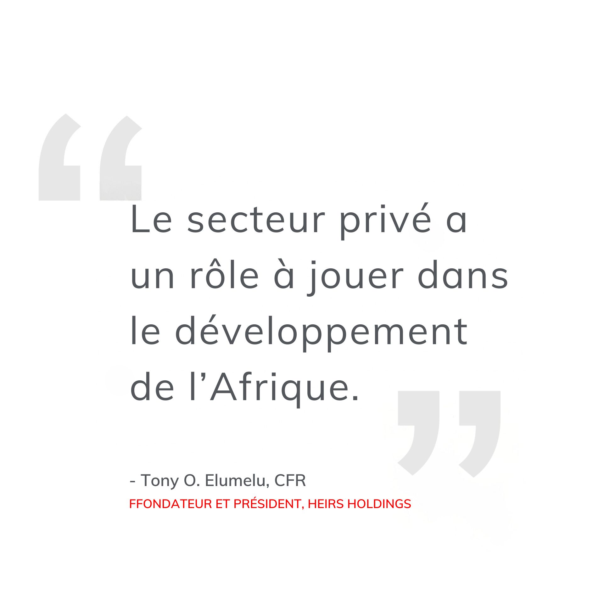 Citation du Président'pour Africapitalisme